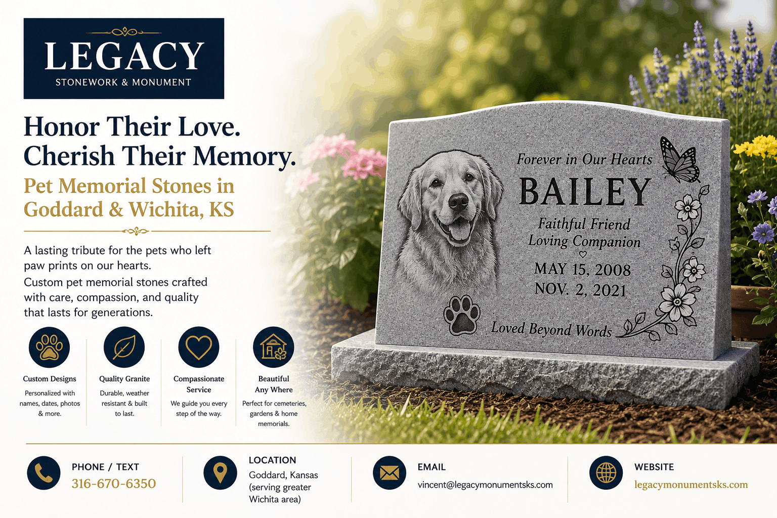 How to Honor Your Pet with a Memorial Stone in Wichita & Goddard, KS